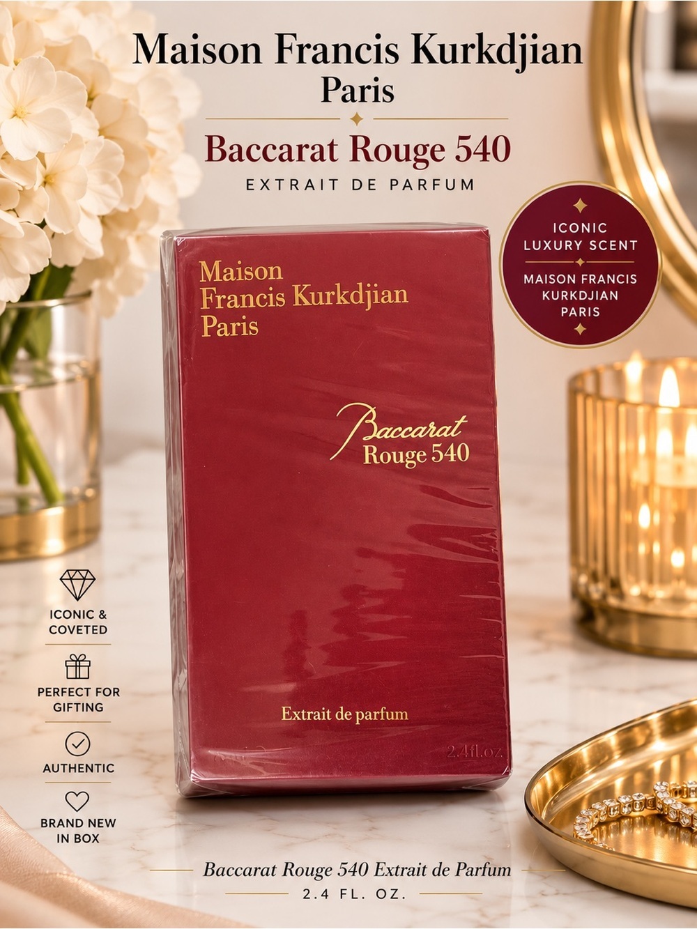 Authentic Maison Francis Kurkdjian Baccarat Rouge 540 Extrait 2.4 oz BRAND NEW
